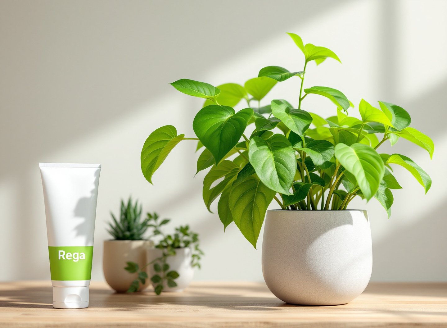 Planta saudável com solo bem drenado e regador.